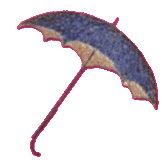 a picture of an umbrella made with dots of paint, from the painting 'Un dimanche après-midi à l'Île de la Grande Jatte'